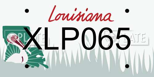 XLP065 Louisiana License Plate