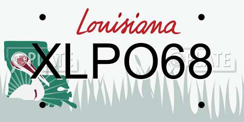 XLPO68 Louisiana License Plate