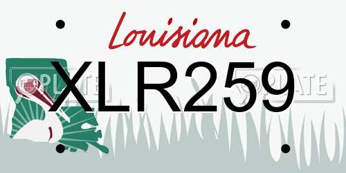 XLR259 Louisiana License Plate
