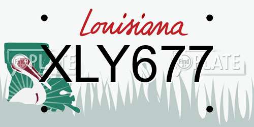 XLY677 Louisiana License Plate
