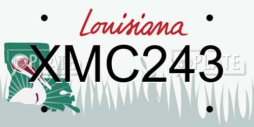 XMC243 Louisiana License Plate