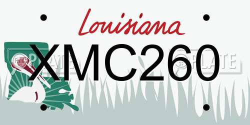 XMC260 Louisiana License Plate
