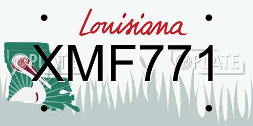 XMF771 Louisiana License Plate