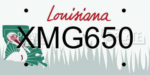 XMG650 Louisiana License Plate