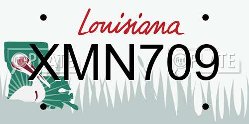 XMN709 Louisiana License Plate