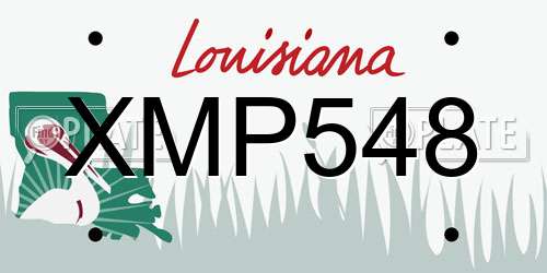 XMP548 Louisiana License Plate