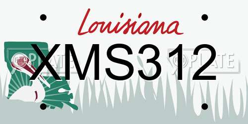 XMS312 Louisiana License Plate