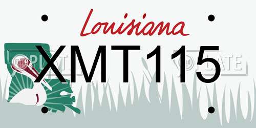 XMT115 Louisiana License Plate