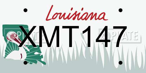 XMT147 Louisiana License Plate