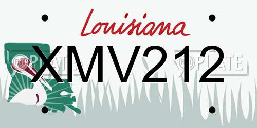 XMV212 Louisiana License Plate