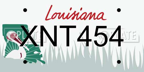 XNT454 Louisiana License Plate