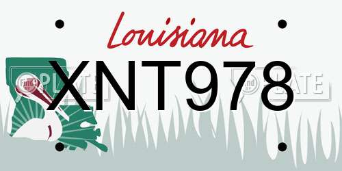 XNT978 Louisiana License Plate