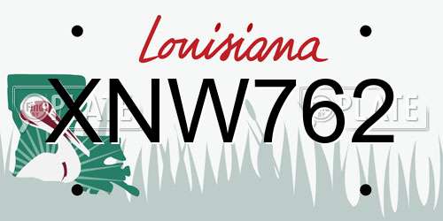 XNW762 Louisiana License Plate