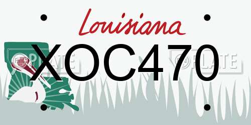 XOC470 Louisiana License Plate