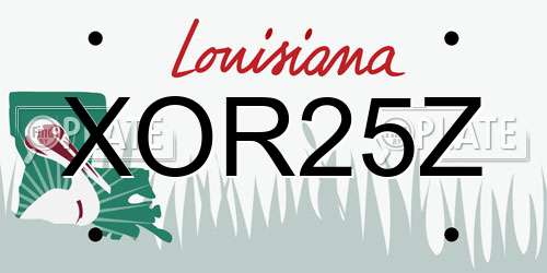 XOR25Z Louisiana License Plate