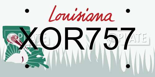 XOR757 Louisiana License Plate