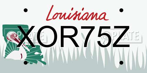 XOR75Z Louisiana License Plate