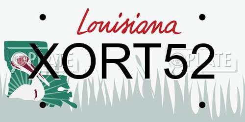 XORT52 Louisiana License Plate