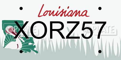 XORZ57 Louisiana License Plate