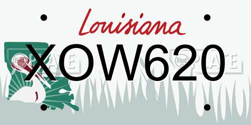 XOW620 Louisiana License Plate
