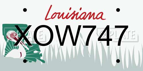 XOW747 Louisiana License Plate
