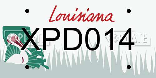 XPD014 Louisiana License Plate