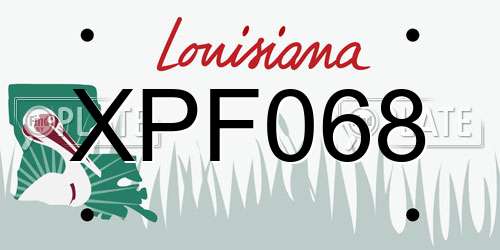 XPF068 Louisiana License Plate