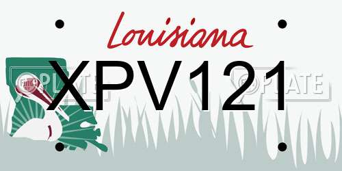 XPV121 Louisiana License Plate