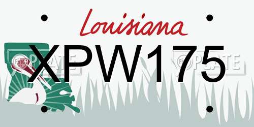 XPW175 Louisiana License Plate