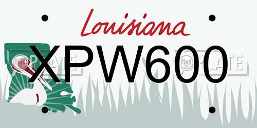 XPW600 Louisiana License Plate