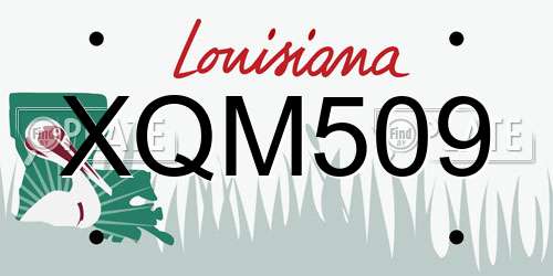 XQM509 Louisiana License Plate