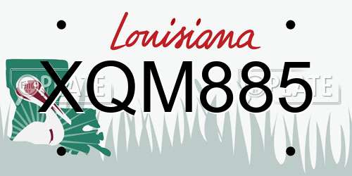 XQM885 Louisiana License Plate