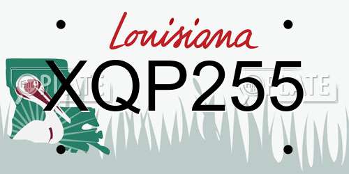 XQP255 Louisiana License Plate