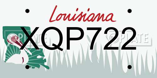 XQP722 Louisiana License Plate