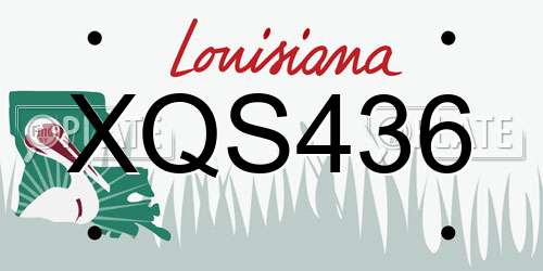 XQS436 Louisiana License Plate