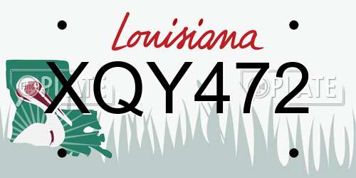 XQY472 Louisiana License Plate