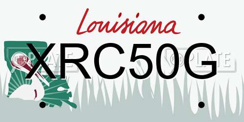 XRC50G Louisiana License Plate