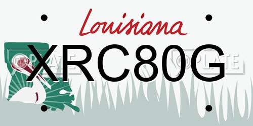 XRC80G Louisiana License Plate