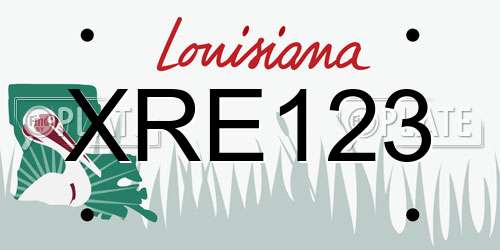 XRE123 Louisiana License Plate