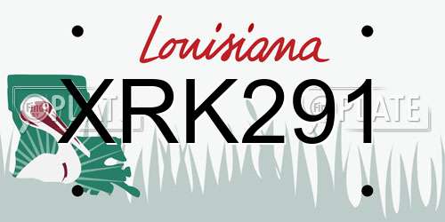 XRK291 Louisiana License Plate