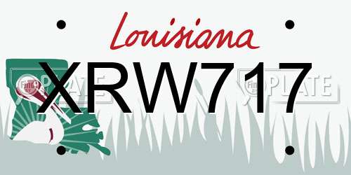 XRW717 Louisiana License Plate