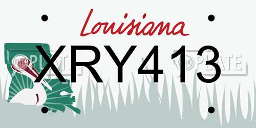 XRY413 Louisiana License Plate