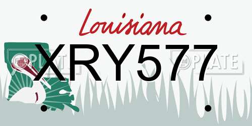 XRY577 Louisiana License Plate
