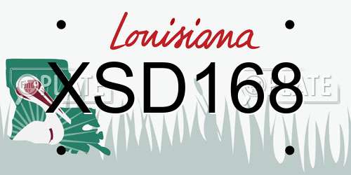 XSD168 Louisiana License Plate