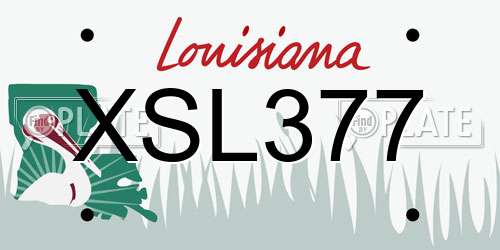XSL377 Louisiana License Plate