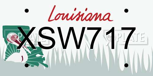 XSW717 Louisiana License Plate
