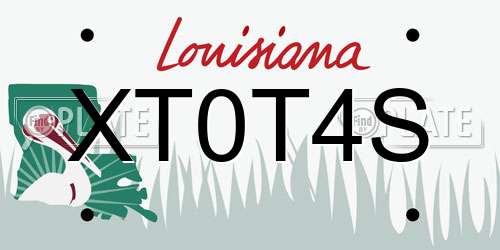 XT0T4S Louisiana License Plate
