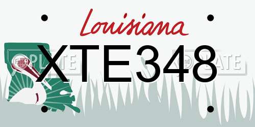 XTE348 Louisiana License Plate