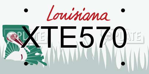 XTE570 Louisiana License Plate