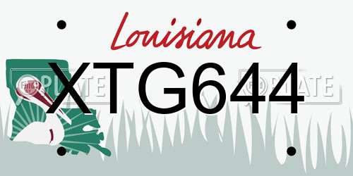 XTG644 Louisiana License Plate